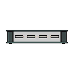 Obraz premium connection usb hub cartoon vector illustration