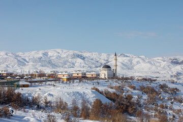Erzincan Province, İliç District with snowy landscapes