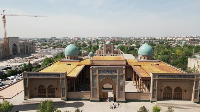 Aerial view of Khazrati imam mosque, hazrati imam complex in tashkent, uzbekistan