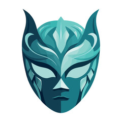 Spooky devil mask with blue style