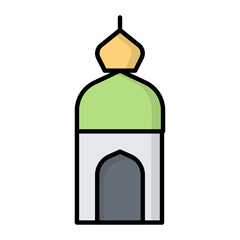 Mosque Line Color Icon