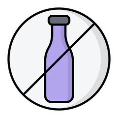 No Alcohol Line Color Icon