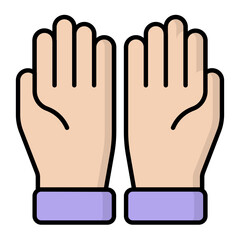 Obraz premium Prayer Hands Line Color Icon
