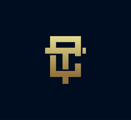 Fototapeta premium TC or CT. Monogram of Two letters T and C. Vector logo template.