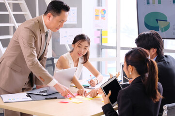 Business team meeting marketing planning business idea.