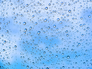 Clean Rain Drops on Window Glass Looking Out