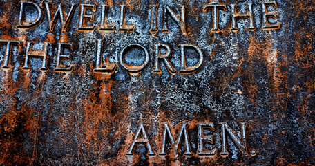 Metal Inscription of the Lord's Prayer Psalm 23