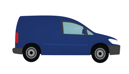 Blue mini van. vector illustration