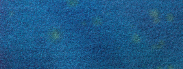 Abstract art background navy blue and turquoise colors. Watercolor painting on canvas with green stains and gradient.