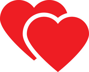 double heart love icon vector