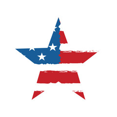 Star shape imprint, silhouette of the flag of America, 
