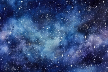 Fototapeta na wymiar starry night sky watercolor
