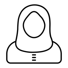 Hijab Women Thin Line Icon