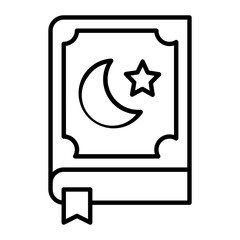 Islamic Book Thin Line Icon