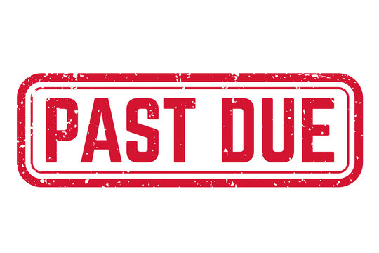 past due red stamp, png