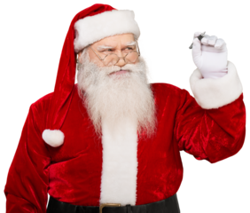 Portrait of smiling santa claus on  background