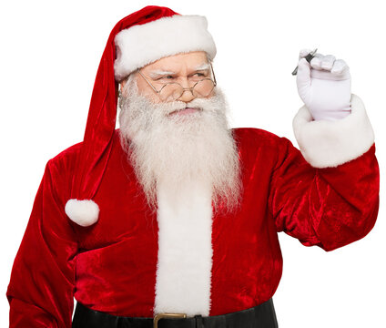 Portrait of smiling santa claus on  background