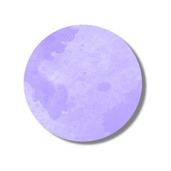 Circle Shape Planet Moon Outer Space with Watercolor Painting Texture