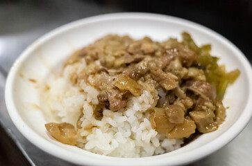 Chinese braised pork on rice
