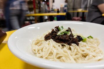 noodles with fried bean and meat sauce