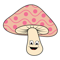 Groovy Mashroom Illustration