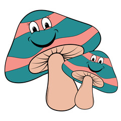 Groovy Mashroom Illustration