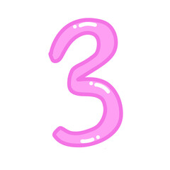 pink number 3