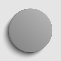 Badge button on background, glass grey circle