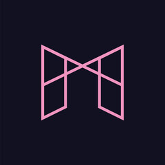 M logo modern line geometric 