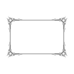 Abstract Black Simple Line Rectangular Frame Doodle Outline Element Vector Design Style Sketch Isolated Illustration For Wedding And Banner