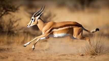 Graceful and agile gazelle. AI generated - obrazy, fototapety, plakaty