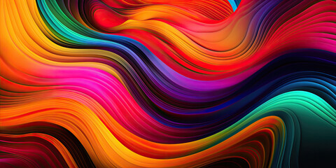 Obraz premium Abstract neon color wallpaper design background. Generative AI