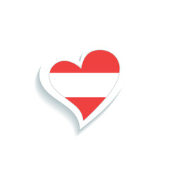 Isolated heart shape with the flag of Austria Vector