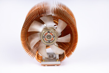 Active CPU cooler with large fin heatsink, fan, copper heat pipes and thermal pad, two coolers with...