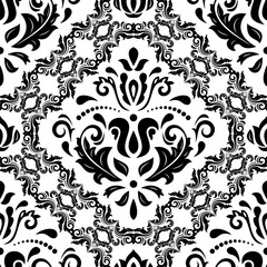 Orient vector classic pattern. Seamless abstract background with vintage elements. Orient black and white pattern. Ornament for wallpapers and packaging