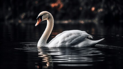 Majestic and graceful swan. AI generated