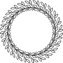 Round frame with floral ornament for your text