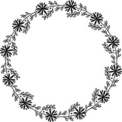 Round frame with floral ornament for your text