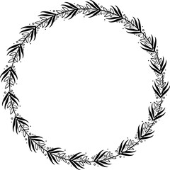 Round frame with floral ornament for your text