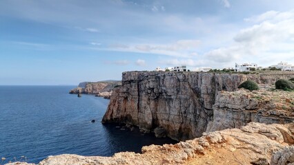 Espagne, sur l'île de Minorque, survol de la cala morell et de la pointe de l'éléphant	