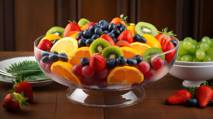 Colorful and Refreshing Fruit Salad - Generative AI