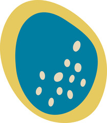 Abstract organic textured yellow and blue shapes with beige spots