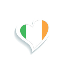 Isolated heart shape with the flag of Ireland Vector