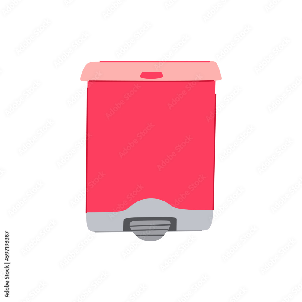 Poster dust trash bin cartoon vector illustration