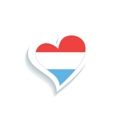 Isolated heart shape with the flag of Luxembourg Vector