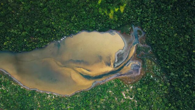 Lake in the forest in Brazil. Lagoinha do leste lagoon on the south of Brazil