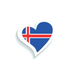 Isolated heart shape with the flag of Iceland Vector