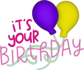 3D Happy Birthday lettering