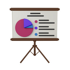 Projection screen with presentation 3D rendering icon isolated, perfect for business presentation