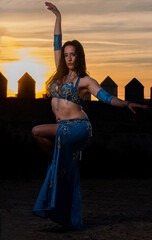 Portrait of a Middle Eastern Dancer at Sunset